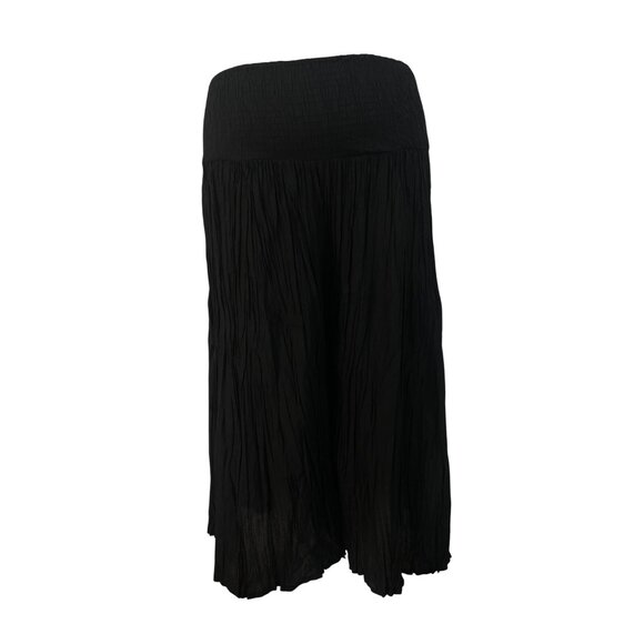 Sandy Starkman Womens Black Crinkled Maxi Pants Size 1X - New - Picture 1 of 8
